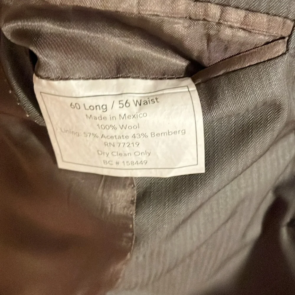 Joseph & Feiss Gold Label Olive Pinstripe 2 piece suit. 60L - Picture 7 of 14